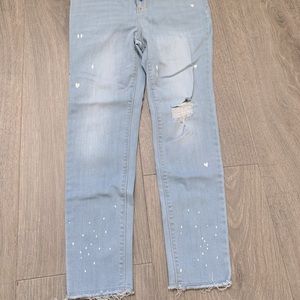 Ballerina crop jeggings distressed with design